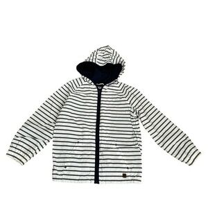 Janie and Jack Navy and White Hooded Jacket